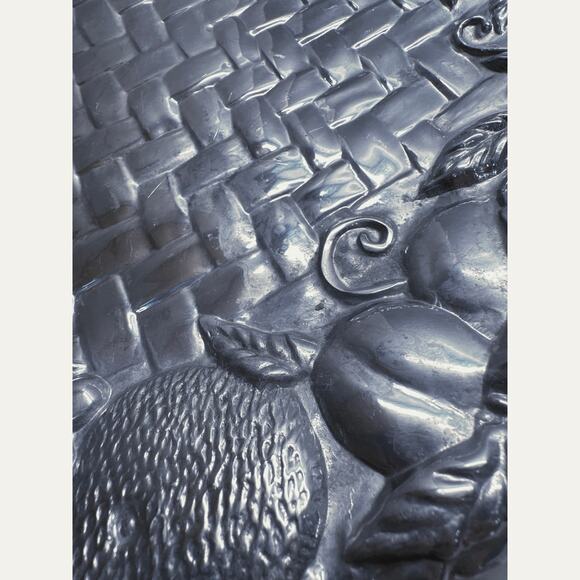 Large Vintage Lenox Fruit Weave Grapes Pewter Serving Tray With Handles 22 x 15 - Picture 6 of 9
